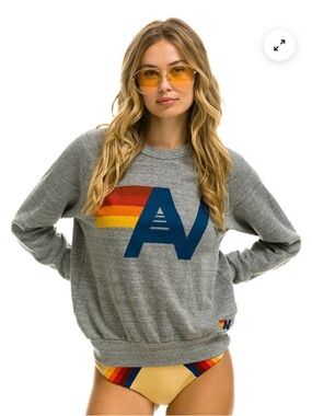 Aviator Nation NWT Logo Sweatshirt Heather Grey XS